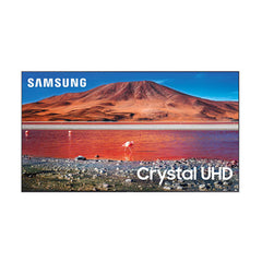 Samsung 70TU7100 70 inch 4K UHD Smart TV with Crystal Display, HDR support, PurColor technology & immersive sound features.