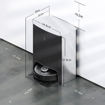 ECOVACS DEEBOT X1 OMNI station installation dimensions