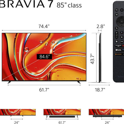 Sony BRAVIA 7 85 Inch Class Mini LED QLED 4K HDR Google TV 85XR70