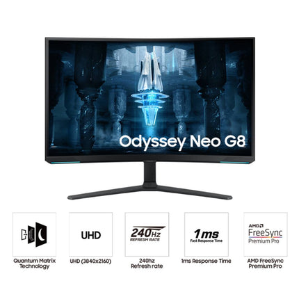 Samsung 32 inches G85NB Odyssey Neo G8 4K 240Hz Curved Gaming Monitor
