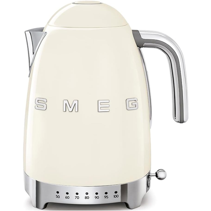 Smeg KLF04CRUK 50's Style Variable Temperature Kettle, 1.7L, Cream