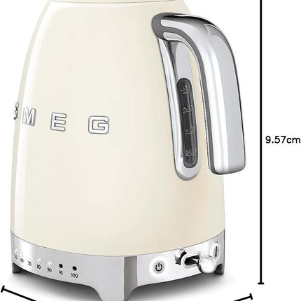 Smeg KLF04CRUK 50's Style Variable Temperature Kettle, 1.7L, Cream
