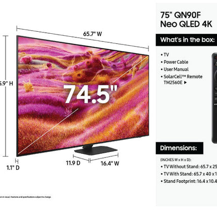 Samsung 75QN90F with Dolby Atmos and Object Tracking Sound+