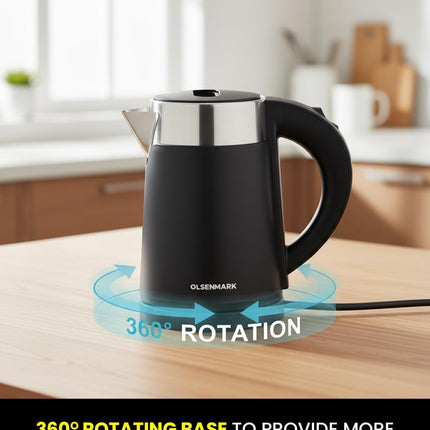 Olsenmark OMK7028 Double Layer Electric Kettle, 1.0L, 800W