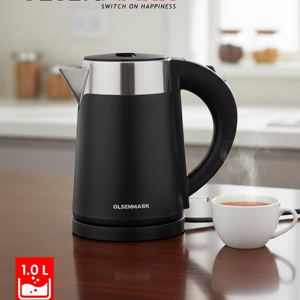 Olsenmark OMK7028 Double Layer Electric Kettle, 1.0L, 800W