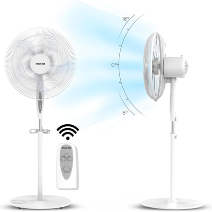 Nikai 16 Inch Pedestal Fan with Remote & Timer 45 Watts NPF1634RT