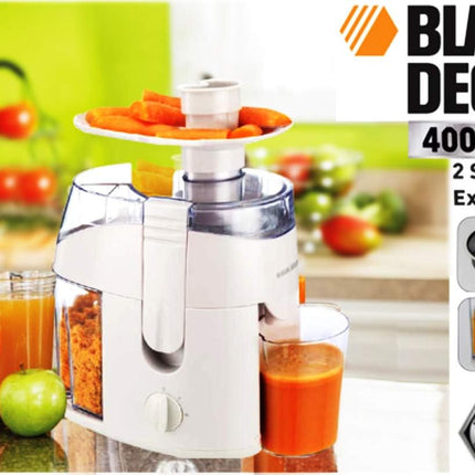 Black+Decker JE400-B5 400W Juice Extractor - Wide Feeding Chute, Stainless Steel Filter