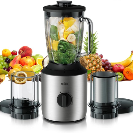 Braun PowerBlend 3 JB3273 Jug Blender, 800W, 1.5L, with Grinder & Chopper Mills
