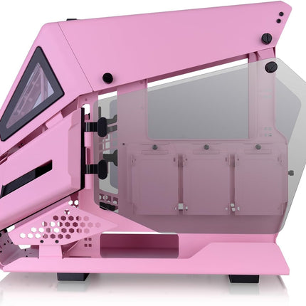 Thermaltake AH T200 Pink Micro ATX Tempered Glass Gaming PC Case