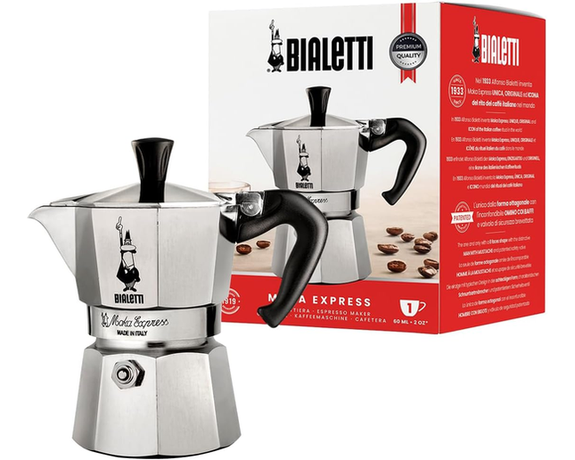 Bialetti Moka Express Aluminium Stovetop Coffee Maker BS107C
