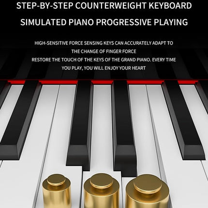 Megarya M803 Digital Piano 88 Weighted Keys Glossy White with French DREAM Sound Source