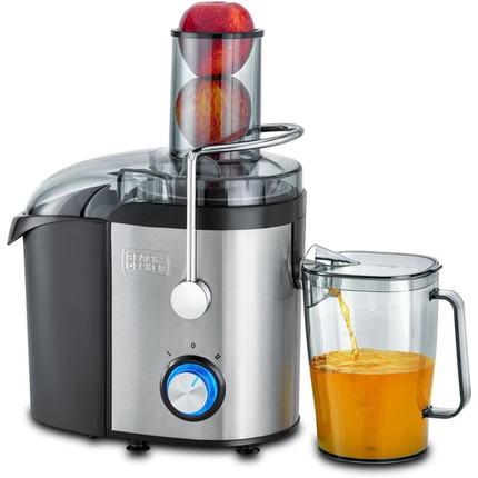 Black+Decker JE800-B5 Juice Extractor, 800W, XL Feeding Chute, Stainless Steel