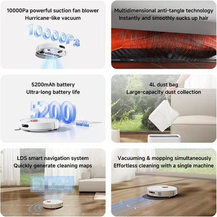 Xiaomi Robot Vacuum H40 – 10,000Pa Suction, Auto-Empty, LDS Navigation