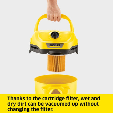 Karcher WD 2 Plus Wet & Dry Vacuum Cleaner - 1000W, 12L Tank