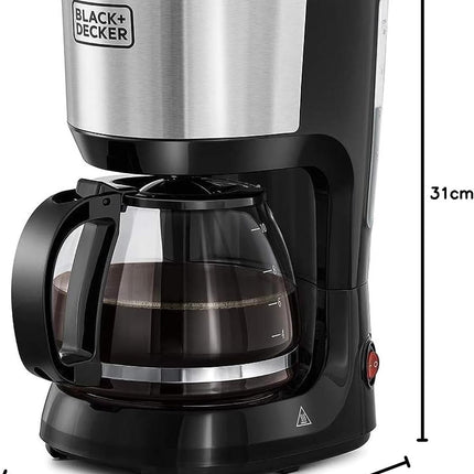 Black+Decker DCM750S-B5 10-Cup Coffee Maker - 750W with Glass Carafe