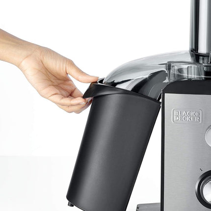 Black+Decker JE800-B5 Juice Extractor, 800W, XL Feeding Chute, Stainless Steel