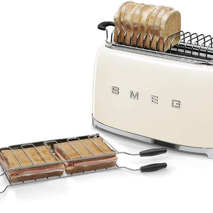 Smeg TSF02CRUK 50's Style 4-Slice Toaster, Cream
