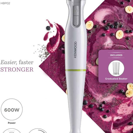Kenwood HBP02 Hand Blender 600W with Graduated Beaker, Turbo Function