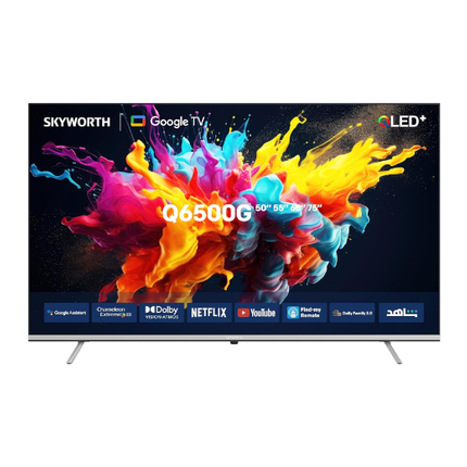 Skyworth 55 Inch QLED 4K Google TV with Quantum Dot Colour, Dolby Vision, Dolby Atmos and Bezel-Less Design 55Q6500G