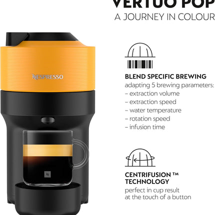 Nespresso Vertuo Pop Capsule Coffee Machine - Yellow