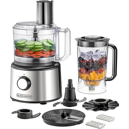 Black+Decker 750W Multifunction Food Processor - 25 Functions with Blender Jar