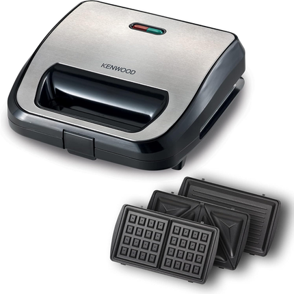 Kenwood SMM02.000SI 3-in-1 Sandwich Maker, Grill & Waffle Maker