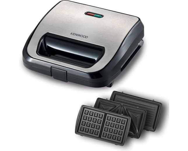 Kenwood SMM02.000SI 3-in-1 Sandwich Maker, Grill & Waffle Maker