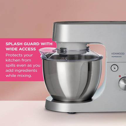 Kenwood HomeBake KHH01.000SI Stand Mixer - 5L Bowl, K-Beater, Whisk, Dough Hook