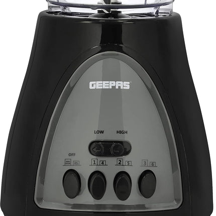 Geepas 3 In 1 Blender 400W GSB44034 Stainless Steel Cutting Blades Six Speed