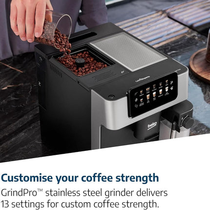 Beko Caffe Experto CEG7304X Bean to Cup Fully Automatic Espresso Machine, Integrated Milk Jug