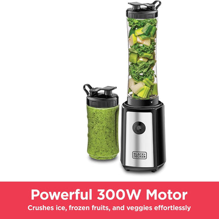 Black+Decker SBX300-B5 Sports Blender & Smoothie Maker, 300W, 6-Piece