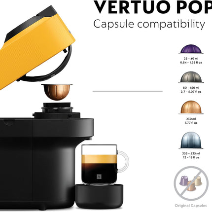 Nespresso Vertuo Pop Capsule Coffee Machine - Yellow