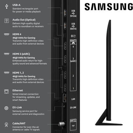 Samsung 85 Inch Neo QLED 4K Vision AI Smart TV with Quantum Matrix Mini LED, Neo Quantum HDR+, Dolby Atmos and Gaming Hub 2025 Model 85QN80F