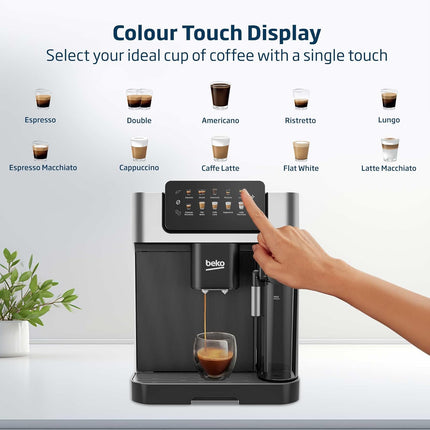 Beko Caffe Experto CEG7304X Bean to Cup Fully Automatic Espresso Machine, Integrated Milk Jug