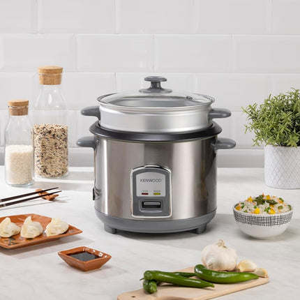 Kenwood RCM19 Rice Cooker & Steamer 1.9L, Non-Stick Pot, Stainless Steel