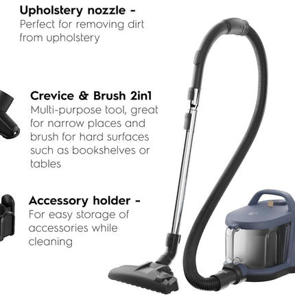 Electrolux Canister Bagless Vacuum Cleaner – 2000W, 4-Stage Filtration EC412DB