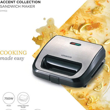 Kenwood SMM02.000SI 3-in-1 Sandwich Maker, Grill & Waffle Maker
