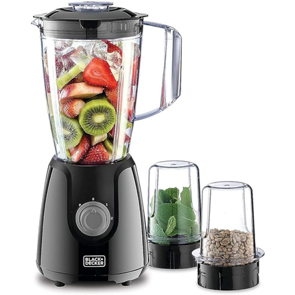 Black+Decker BX440-B5 Blender with 2 Grinding Mills, 400W, 1.5L