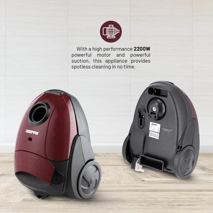Geepas Vacuum Cleaner GVC2594 Dust Bag, 2200W - 1.5L - Powerful Suction