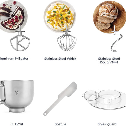 KENWOOD Stand Mixer PREMIUM Kitchen Machine 1000W 5L Stainless Steel KMX750
