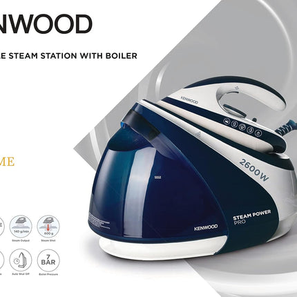 Kenwood Steam Iron Steam Station 2600W 1.8L Water Tank SSP70.000WB