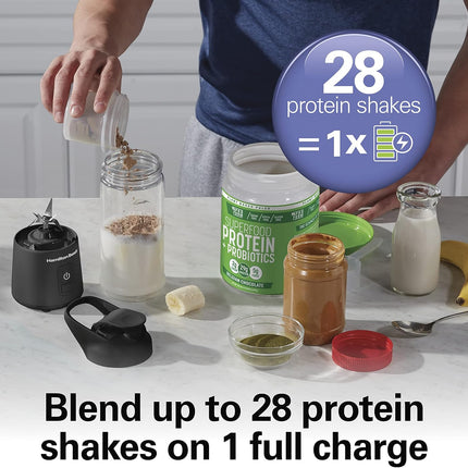Hamilton Beach Mini Cordless Portable Blender USB Rechargeable 16 oz BLP41