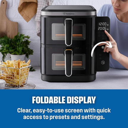 Westinghouse USA Double Stack Air Fryer 11L 5.5L + 5.5L Dual Zone WKAF2201