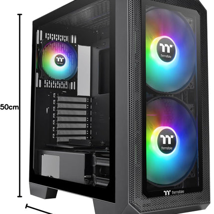 Thermaltake View 300 MX TG ARGB E ATX Mid Tower Gaming PC Case Black CA 1P6 00M1WN 00