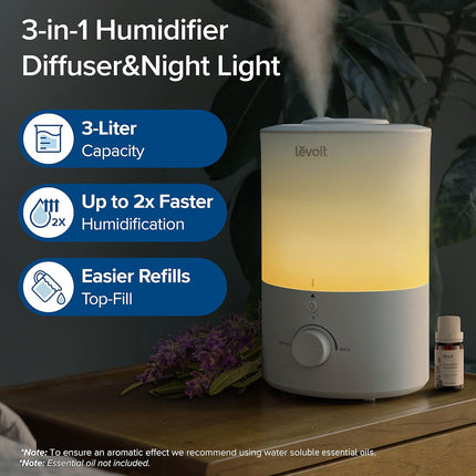 Levoit LUH-291 Ultrasonic Cool Mist Humidifier with Essential Oil Diffuser