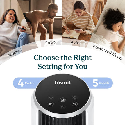 Levoit Classic 36-Inch Tower Fan with Remote Control - Silent DC Motor, 12 Speeds