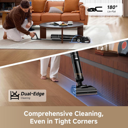 DREAME H15 Pro CarpetFlex Cordless Vacuum Mop, Wet Dry Vacuum Cleaner with Dual Brushes for Hard Floors & Carpet
