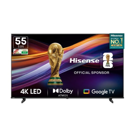 Hisense 55E6N 55 Inch Premium 4K Smart TV with Wide Color Gamut HDR Support Voice Control and Bezel Less Design