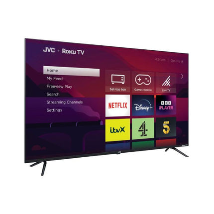 JVC 55CR530 55 Inch 4K UHD Smart LED TV with HDR10 support and slim bezel design for immersive viewing experience