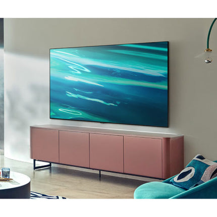 Samsung 55 Inch QLED 4K Smart TV Q80A Direct Full Array 120Hz HDR 55Q80A premium slim design home setup
